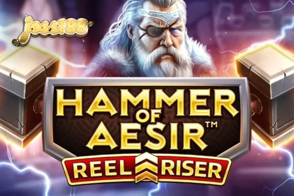 Tampilan visual slot Hammer of Aesir dengan tema mitologi Nordik
